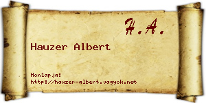 Hauzer Albert névjegykártya